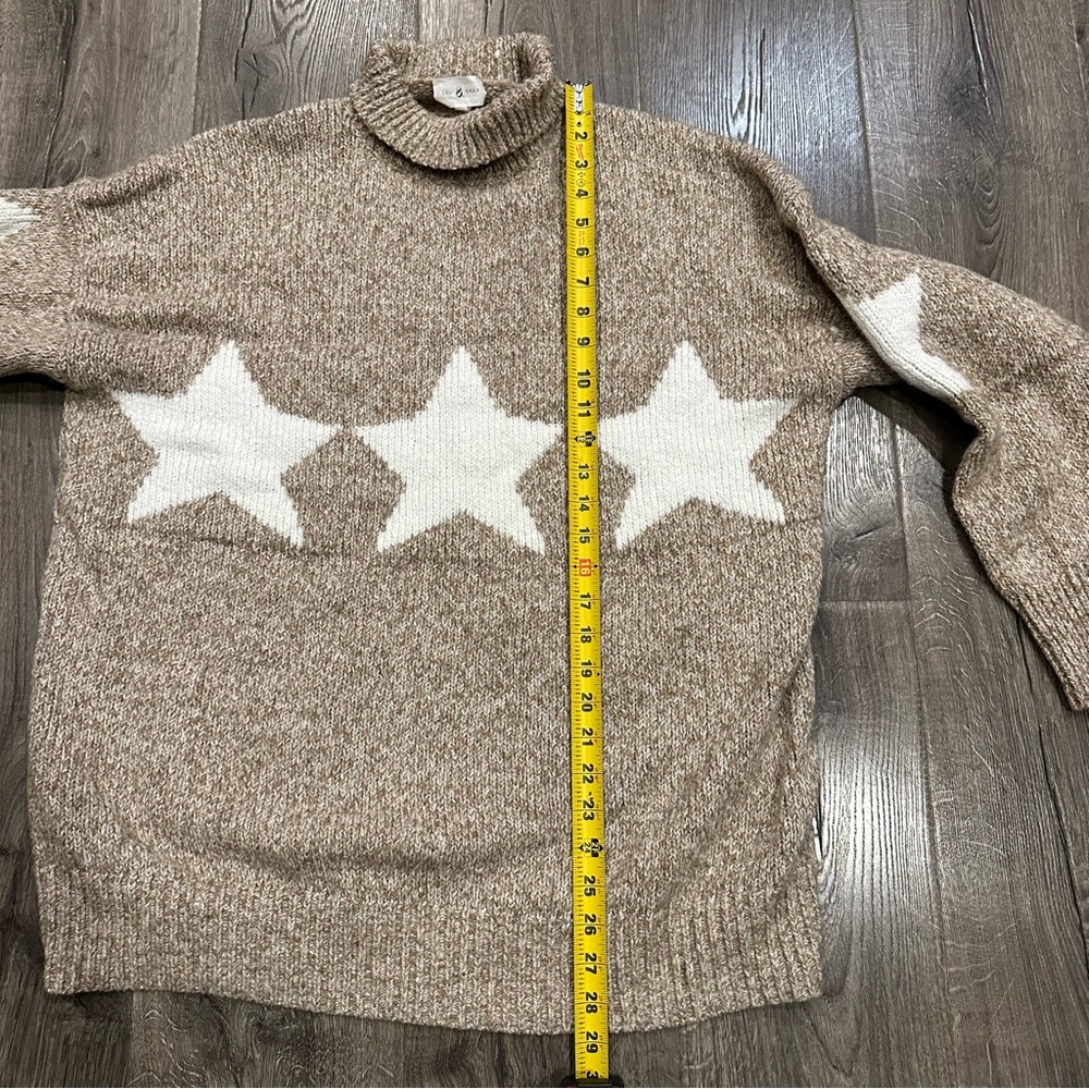 Lou & Grey Knit Long Sleeve Star Alpaca Blend Turtleneck Sweater Women's L XL - Picture 7 of 9